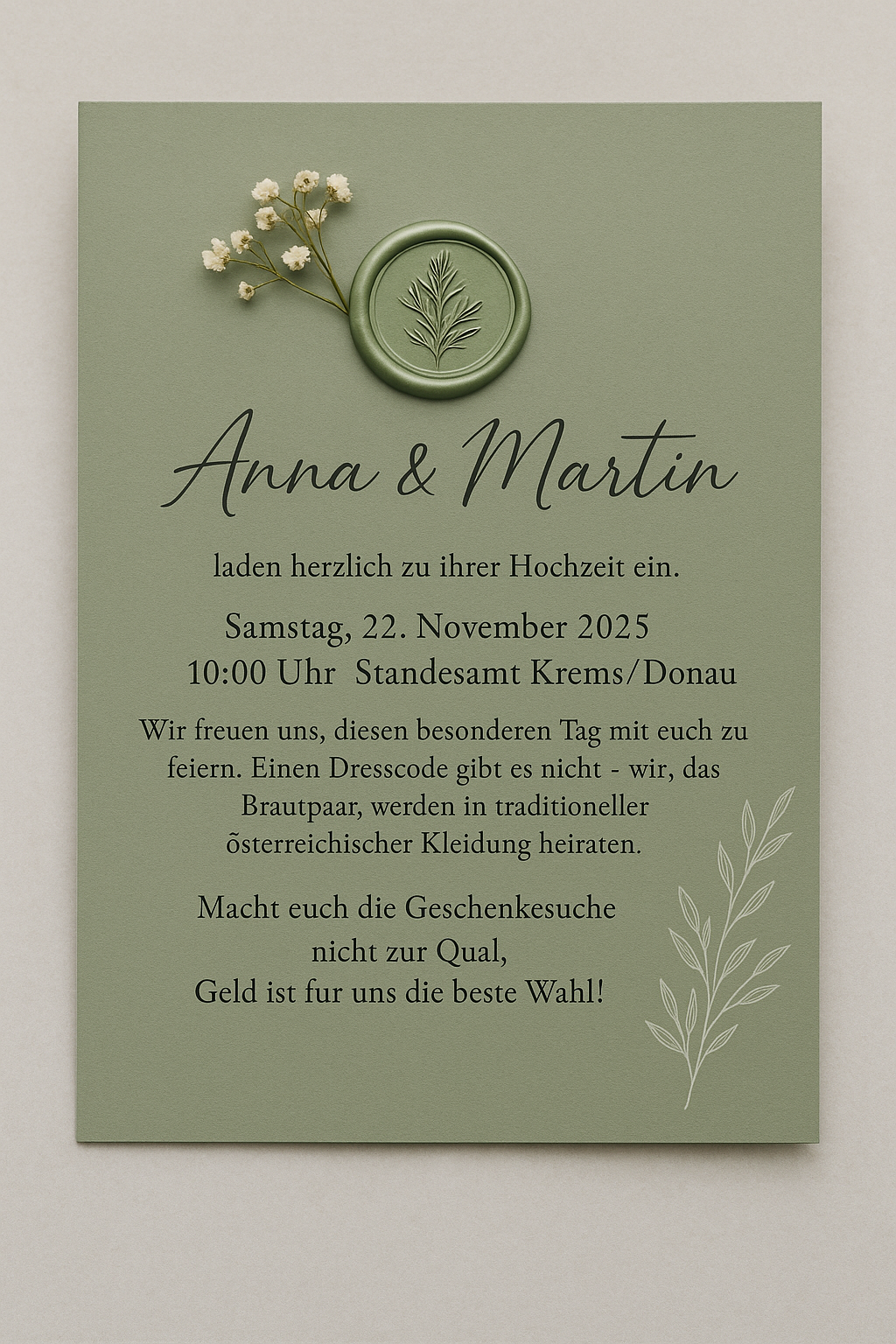 Einladung von Anna & Martin